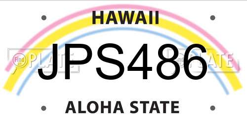JPS486 Hawaii License Plate
