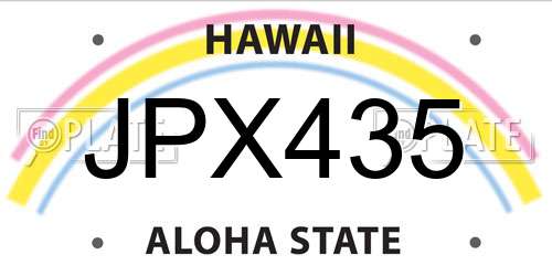 JPX435 Hawaii License Plate