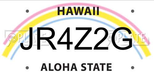 JR4Z2G Hawaii License Plate