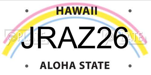JRAZ26 Hawaii License Plate