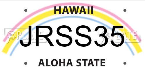 JRSS35 Hawaii License Plate