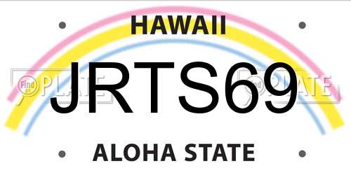 JRTS69 Hawaii License Plate