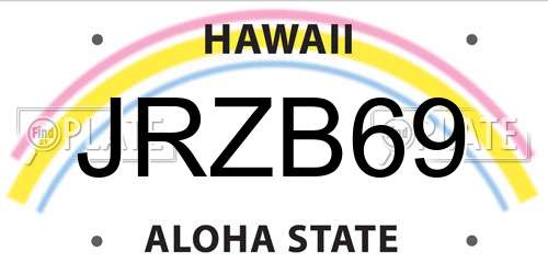 JRZB69 Hawaii License Plate