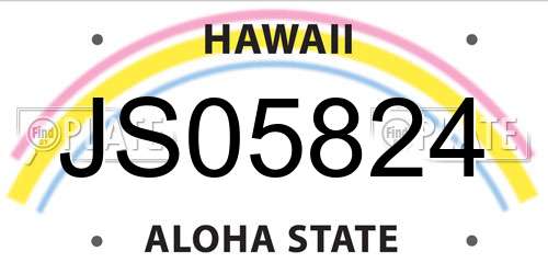 JS05824 Hawaii License Plate