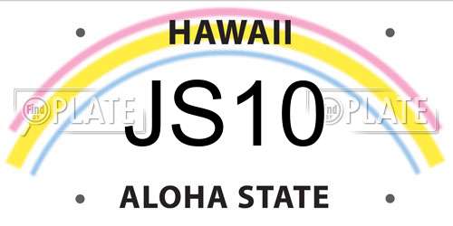 JS10 Hawaii License Plate