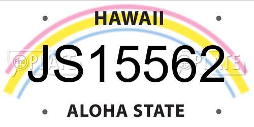 JS15562 Hawaii License Plate