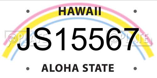 JS15567 Hawaii License Plate