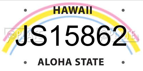 JS15862 Hawaii License Plate