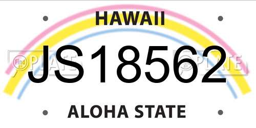 JS18562 Hawaii License Plate