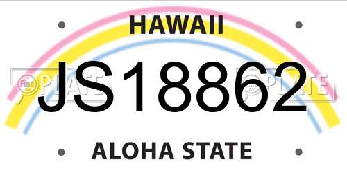 JS18862 Hawaii License Plate
