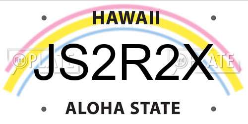 JS2R2X Hawaii License Plate