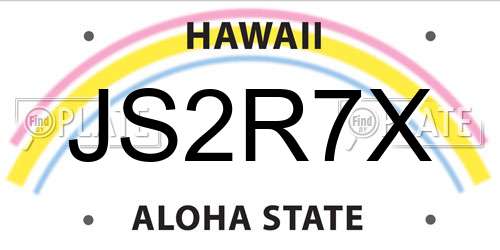 JS2R7X Hawaii License Plate