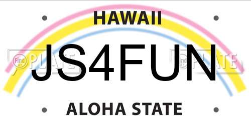 JS4FUN Hawaii License Plate