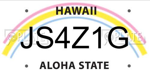 JS4Z1G Hawaii License Plate