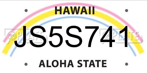 JS5S741 Hawaii License Plate