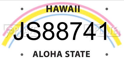 JS88741 Hawaii License Plate