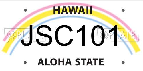 JSC101 Hawaii License Plate