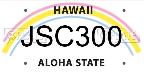 JSC300 Hawaii License Plate