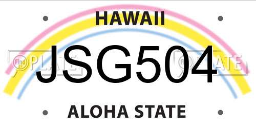 JSG504 Hawaii License Plate