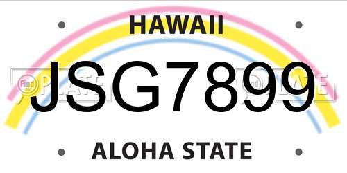 JSG7899 Hawaii License Plate
