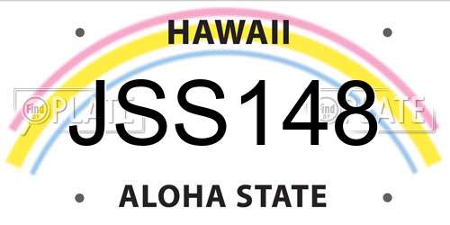 JSS148 Hawaii License Plate