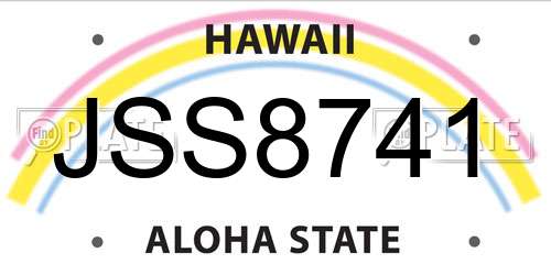 JSS8741 Hawaii License Plate