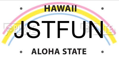 JSTFUN Hawaii License Plate