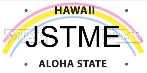 JSTME Hawaii License Plate