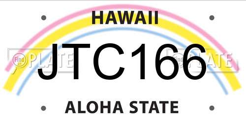 JTC166 Hawaii License Plate