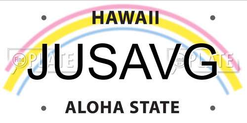 JUSAVG Hawaii License Plate