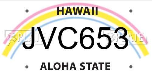 JVC653 Hawaii License Plate