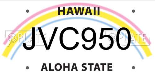 JVC950 Hawaii License Plate