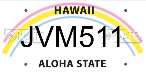 JVM511 Hawaii License Plate