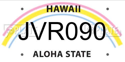 JVR090 Hawaii License Plate
