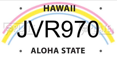 JVR970 Hawaii License Plate