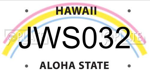 JWS032 Hawaii License Plate