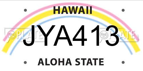 JYA413 Hawaii License Plate