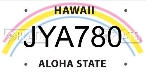 JYA780 Hawaii License Plate