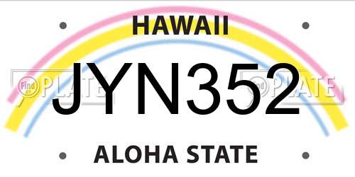 JYN352 Hawaii License Plate