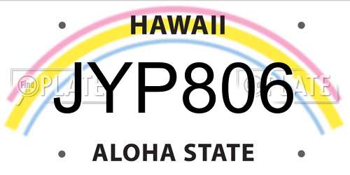 JYP806 Hawaii License Plate
