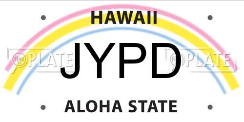 JYPD Hawaii License Plate