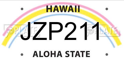 JZP211 Hawaii License Plate