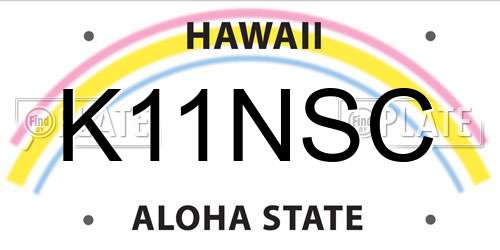 K11NSC Hawaii License Plate