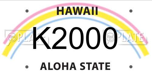 K2000 Hawaii License Plate