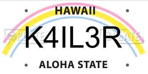 K4IL3R Hawaii License Plate