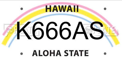 K666AS Hawaii License Plate