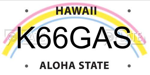 K66GAS Hawaii License Plate