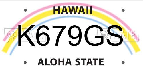 K679GS Hawaii License Plate