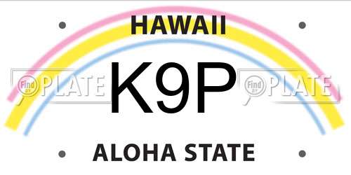 K9P Hawaii License Plate