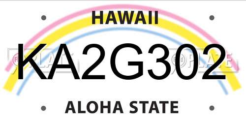 KA2G302 Hawaii License Plate